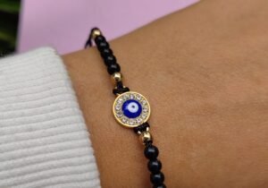 PULSERA NEGRA OJO - BRILLO