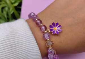 PULSERA CRISTAL FLOR VIOLETA